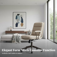 Light Luxury design Upholstered Rolling Chair Soft Upholstery Upholstered Armless Chair Ergonomic spine supportrest Vanity Seat Modern Minimalist Design for Home Workers, Students, Adults, Bedroom, Study Room