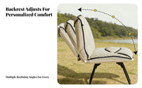 Foldable Handbag Chair Lightweight Collapsible Armchair Heavy-Duty Frame
