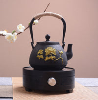 典工堂铁壶仿日本南部铸铁壶双铁牡丹双蝶生铁壶 烧水壶 茶具茶壶