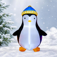 Inflatable Penguin Cute Inflatable Penguin Luminous Yard Decoration for Lawn