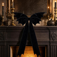Velvet Halloween Tree Topper Bow Oversized Halloween Ribbon Bow Large Decoration Soft for Haunted House