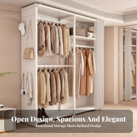 Modular Closet System with Pegboard Unobstructed Design Freestanding Wardrobe System Sturdy Construction Clothing Organizer for Students, Dorm Room