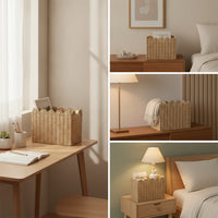 Woven Storage Basket Rigid Wicker Baskets Decorative for Desk