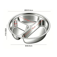 Compartmented Steaming Plate Raised Walls Divided Steamer Tray Polished Rim