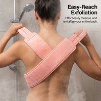 Loofah Ball Three Piece Set, Long Handle Strap for Bathing and Back Washing, Complete Scrubbing Kit, Accessories