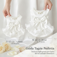 Pet Matte Satin Pearl Wedding Dress for Cats & Small Dogs