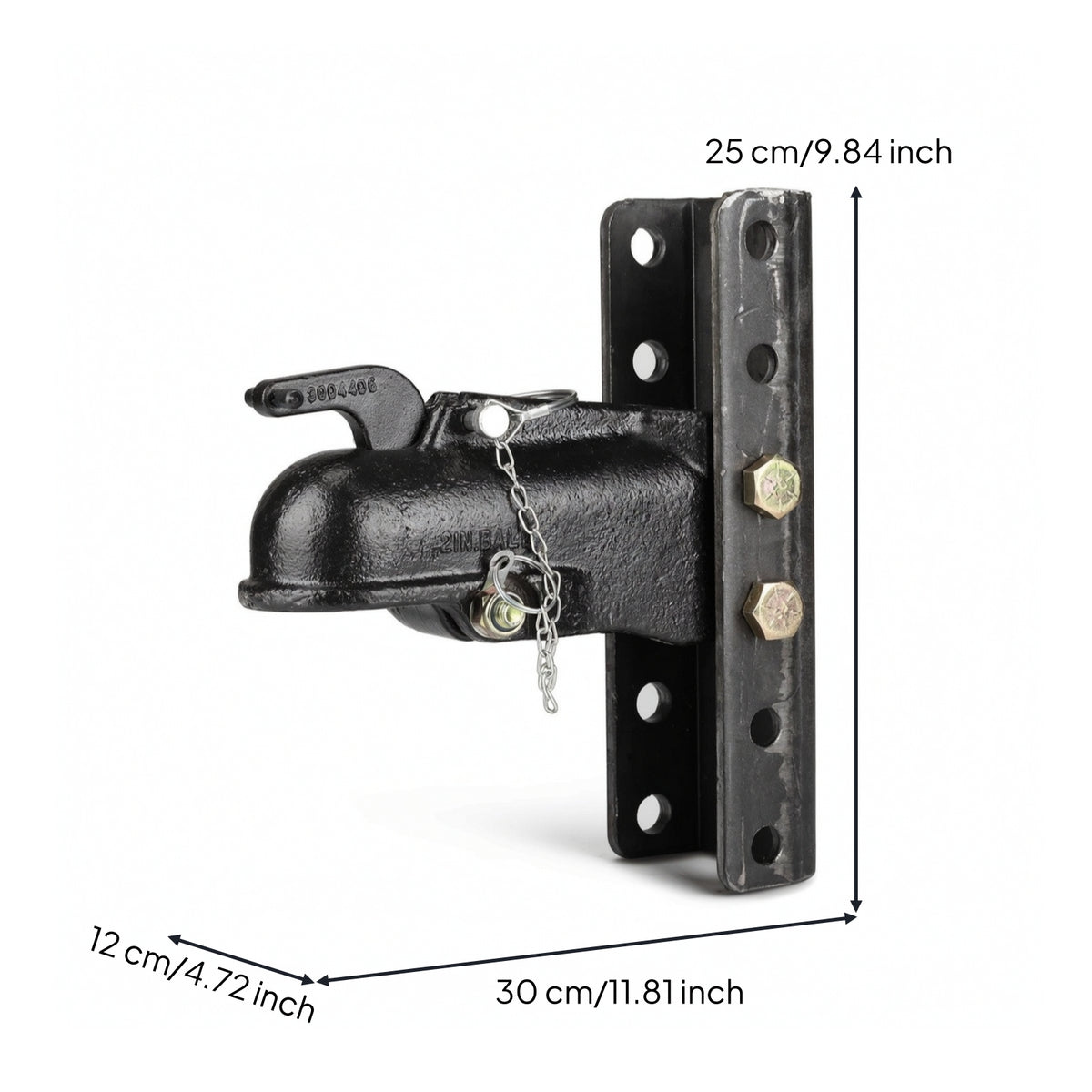 Heavy-Duty Adjustable Hitch Coupler with Safety Chain Reliable Adjustable Trailer Coupler Latch Long-Lasting Hardware Secure for Towing