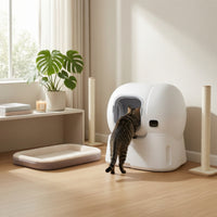 Automatic Cat Waste Container Anti-Scattering Enclosed Cat Waste Container Intelligent Pet Supply for Cats, Home, Living Room