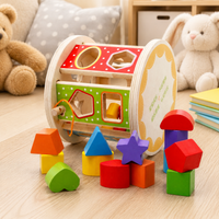 Shape Sorter for Babies, 18.5cm Stacking Game with 38-50 Building Blocks, Early Learning Toy for Toddlers Ages 3+, Educational