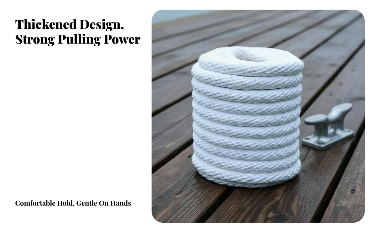 Heavy Duty Tug-of-War Rope High Tensile Strength Thick Braided Nylon Rope Long-Lasting Marine Mooring Line Wear-Resistant for Boat Owners, Boaters, Boating, Outdoor Activities, Competitions, Home Decoration