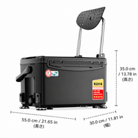 Multi-functional Tackle Box Seatable Fishing Gear Storage Bucket Mouth Black 500kg Load Capacity Anti-shake