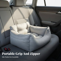 Multi-Use Small Dog Car Seat Comfortable Washable Pet Car Carrier Soft Padding for Travelers, Road Trips, Home