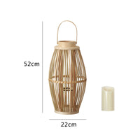 Wood Lantern with Candle Lightweight Floor Lantern Farmhouse for Tea Corner