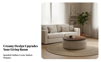 2 Pieces Stack Ing Coffee Table Set Round Surface Stack Ing Coffee Table Pair Hidden Storage Multi-Functional for Homeowners