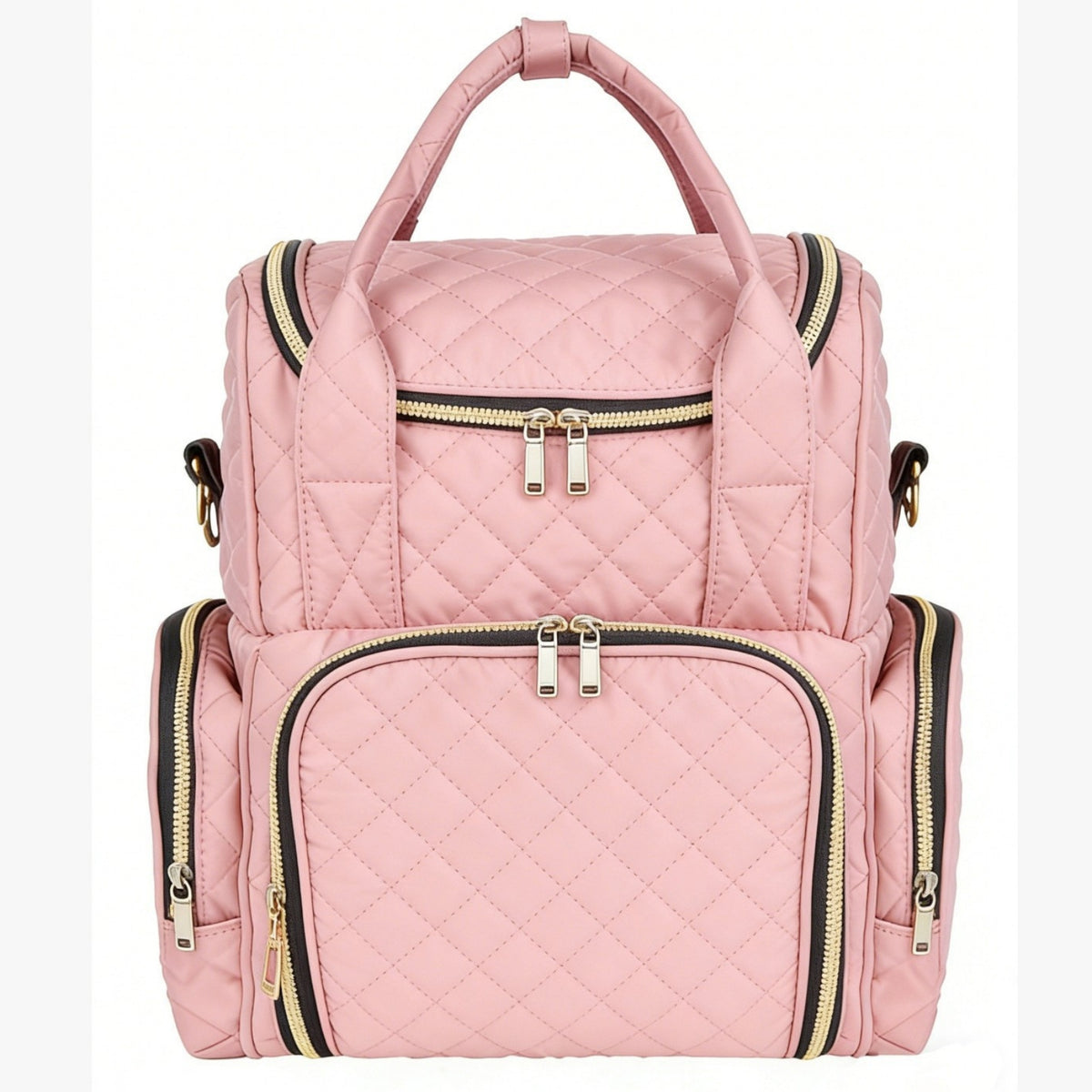 Cosmetic Organizer Bag Quilted Makeup Bag with Shoulder Strap Nail Art Organizer Structured Multi-Compartment for Travelers