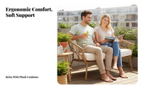 4 Pieces Nordic design 4-Piece Wicker Seating Group Waterproof 4-Piece Rattan Sofa Set Minimalist Design Outdoor Furniture Weather withstandant for Homeowners, Families, Adults, Patio, Garden, Balcony, rearyard