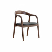 Curved Spinerest Chair Natural Wood Wood Frame Upholstered Wooden Chair Modern Design Ergonomic Spine Assistance for Study