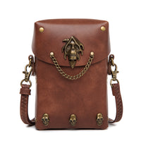 GEARDUKE Women's Small Steampunk Crossbody Bag with Chain