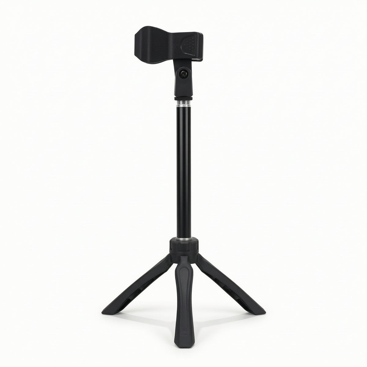 Compact Desktop Tripod Audio Device Stand Freestanding Audio Device Stand with Mic Clip Matte Stable for Streamers, Podcasters, Desk, Home Studio, Meetings