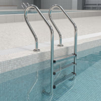 Stainless Steel Pool Ladder Anti-Slip Pool Ladder with Handrails Rust-Resistant for Backyard