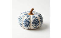 Floral Textile Pumpkin Shabby Chic Stuffed Pumpkin Soft Decorative Pumpkins Artisan-Made for Mantel