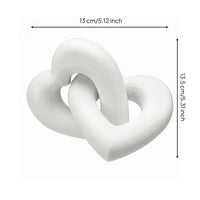 Interlocking Heart Ornament Looped Wooden Heart Ornament Carved