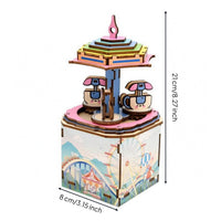 Wooden Puzzle musical box Layered DIY Wooden Puzzle Ornament Compact Mechanical Model Kit for