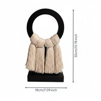 Cotton Rope Art Decor Artistic Imperfection Design Black Hoop Tassel