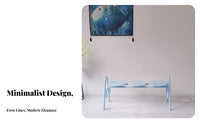 Long Backless Stool Indoor & exteriordoor Wavy Seat Bench Creamy Look Multi-Functional for Homeowners, Families