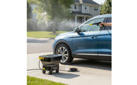 Wheeled Portable Car Washer with Wheels IPX5 Waterproof Car Wash Machine with Water Tank Compact Pressure Washer with Tank Mini for Driveway
