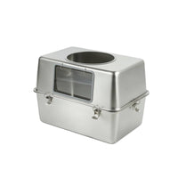 Cat Litter Box Semi-enclosed Stainless Steel Enclosed Easy Clean Front Entry Top Access Non-porous Surface Suitable for Pet Owners Large Cats Home Use