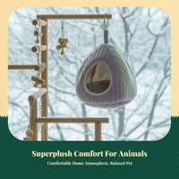 Winter Plush Bird Bed, Warm Parrot House, Cozy Shelter