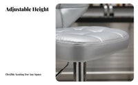 Adjustable Backrest Stool Upholstered Seat Adjustable Pedestal Stool for Adults