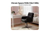 Scalloped Back Chair Height Adjustable Vanity Stool Comfortable Cushion Thick Cushioning for Women, Home Office Workers, Bedroom