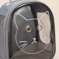 Transparent Pet Carrier Cat Backpack with PVC Panel, Breathable Pet Backpack for Hiking Walking, Double Hole Ventilation Dog Backpack Travel