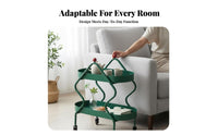 2-Tier Rolling Wheeled Trolley On Wheels 2-Tier Wavy Frame Trolley