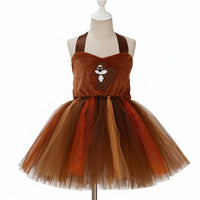 Squirrel Costume Dress Includes Headband Animal Outfit Soft Bodice Tulle Animal Dress for Girls, Halloween