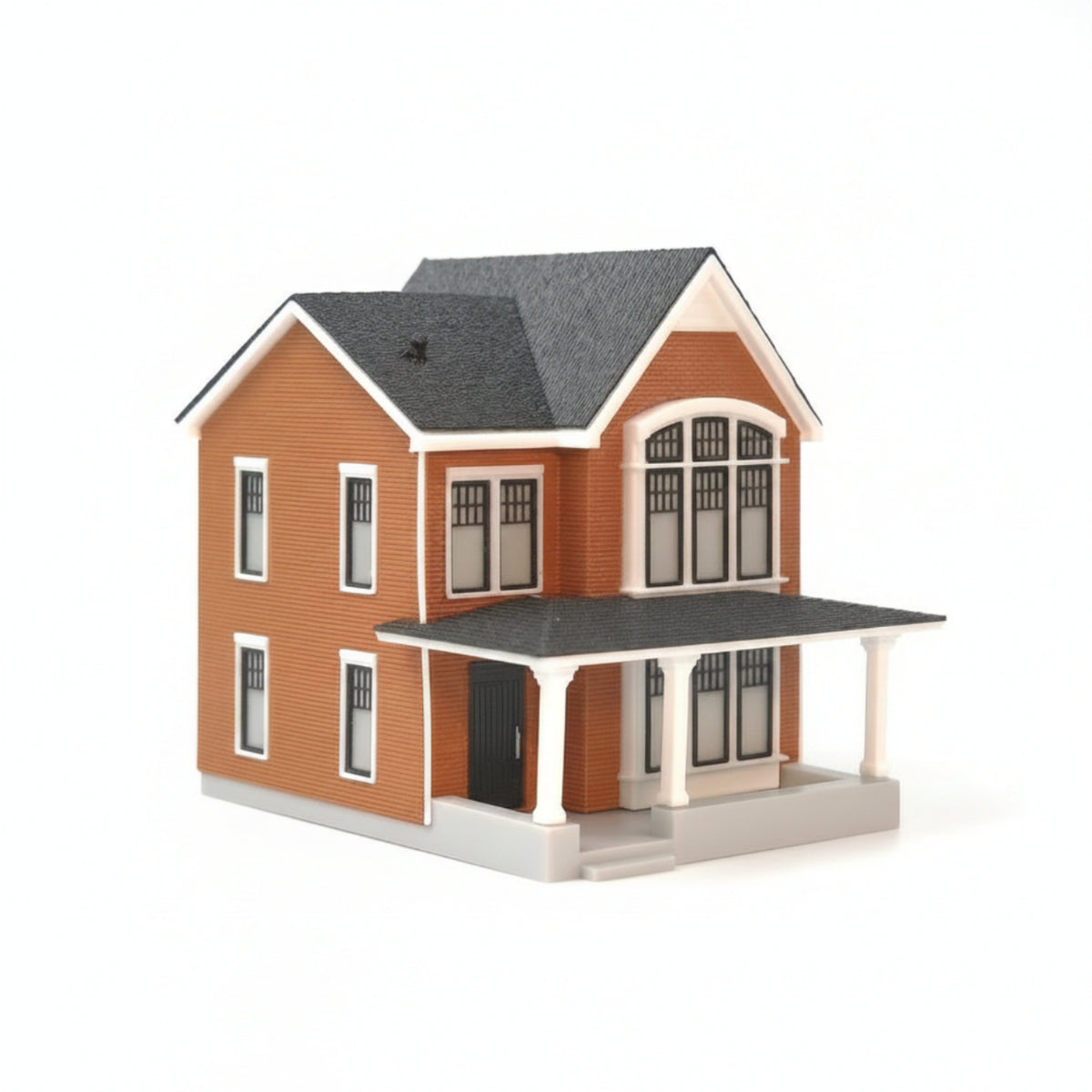 Two-Story House Model Hobby Grade 1:64 Miniature House Assembled Diorama Building for Hobbyists