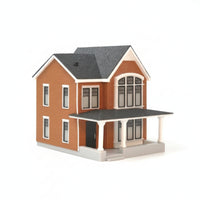 Two-Story House Model Hobby Grade 1:64 Miniature House Assembled Diorama Building for Hobbyists