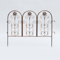 Lawn Edging and Garden Trellis for Climbing Plants, Heavy Duty Iron Plant Support for Garden Border, Floral Ornate Rustproof Metal Fence Dog