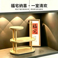 Bamboo Entryway Key Storage Organizer, Living Room Shoe Cabinet Shelf, Wall Hook, Wooden Jewelry Tray