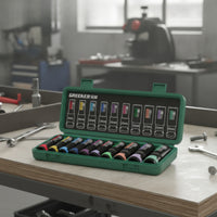 Impact Socket Set Color-Coded Socket Set with Case Tool Metric Organized for Mechanics, Auto Repair, Garage