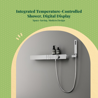 Wall-Mounted Digital Shower Faucet, Brass Rainfall System