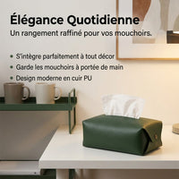 PU Leather Decorative Tissue Box, Rectangular 17×12×8.5 cm, Elegant for Office, Living Room, Modern Luxury Design