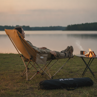 Moon Chair Outdoor Folding Camping Chair with 3-Position Adjustment, Portable High-Back for Picnic Beach Sketching