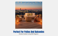 Outdoor Rattan Sofa Set, Metal Frame, Patio Wicker Lounge, Modern Creative Furniture