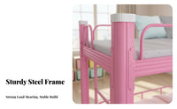 1 Metal Bunk Bed with Full Length Guardrails Steel Frame Durable Construction Space-saving Design Suitable for Children Dorm Room Apartment Students Daycare