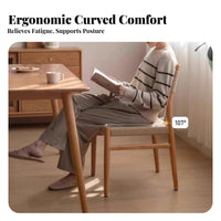 Woven Rear Side Chair Sturdy Wood Frame Household Furniture Vintage Design Ergonomic Rearrest for Homeowners, Families