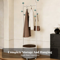 Coat Tree with Storage Basket Includes Laundry Hamper for Entryway, Students