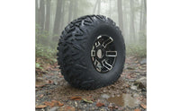 4 Pieces All Terrain ATV Tire Wheel Sturdy Aluminum Rugged-Pavement Rim Tire Wear Resistant ATV Wheel Rim Enhanced Traction for Rugged-Road Vehicle Owners, Beach, Mud